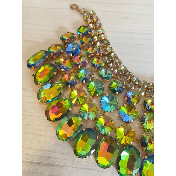 Rainbow/Mermaid Vintage Choker Necklace With Earrings - Picture 2 of 12